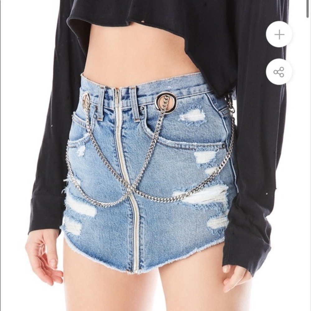 LF Carmar Denim Chain Skirt